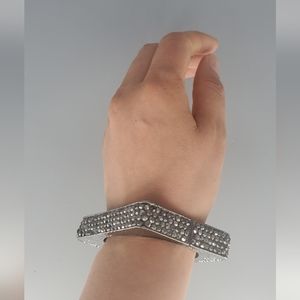 Gunmetal Rhinestone Square Bracelet
